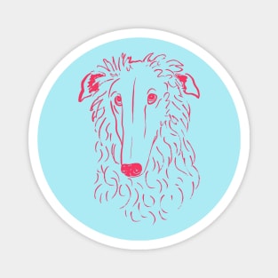 Borzoi (Blue and Pink) Magnet